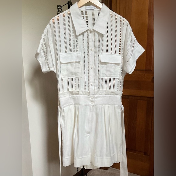 Christy Lynn Madeline play suit, Ivory, Large - Picture 3 of 15